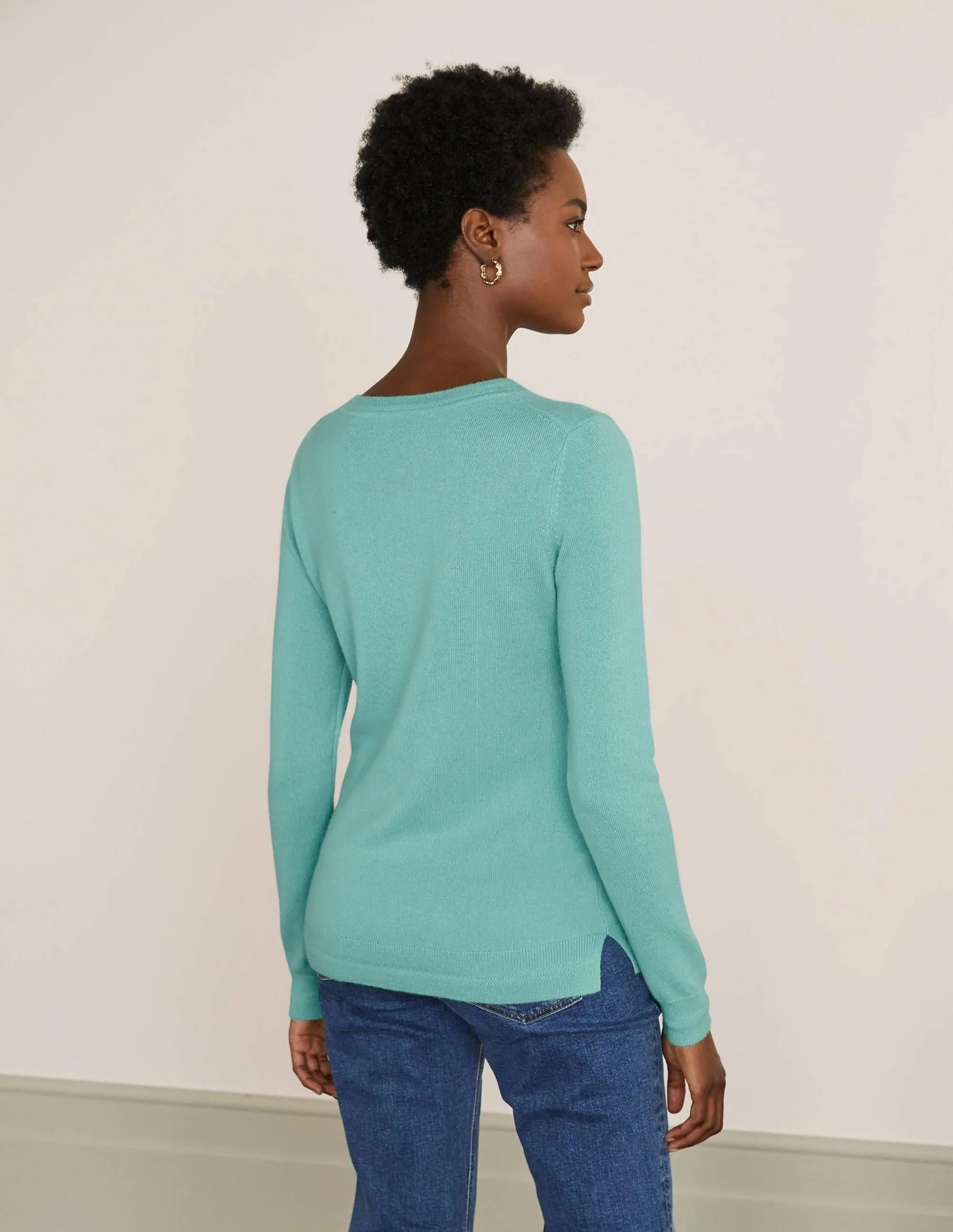 Cashmere Crew Neck Jumper-Apple Mint
