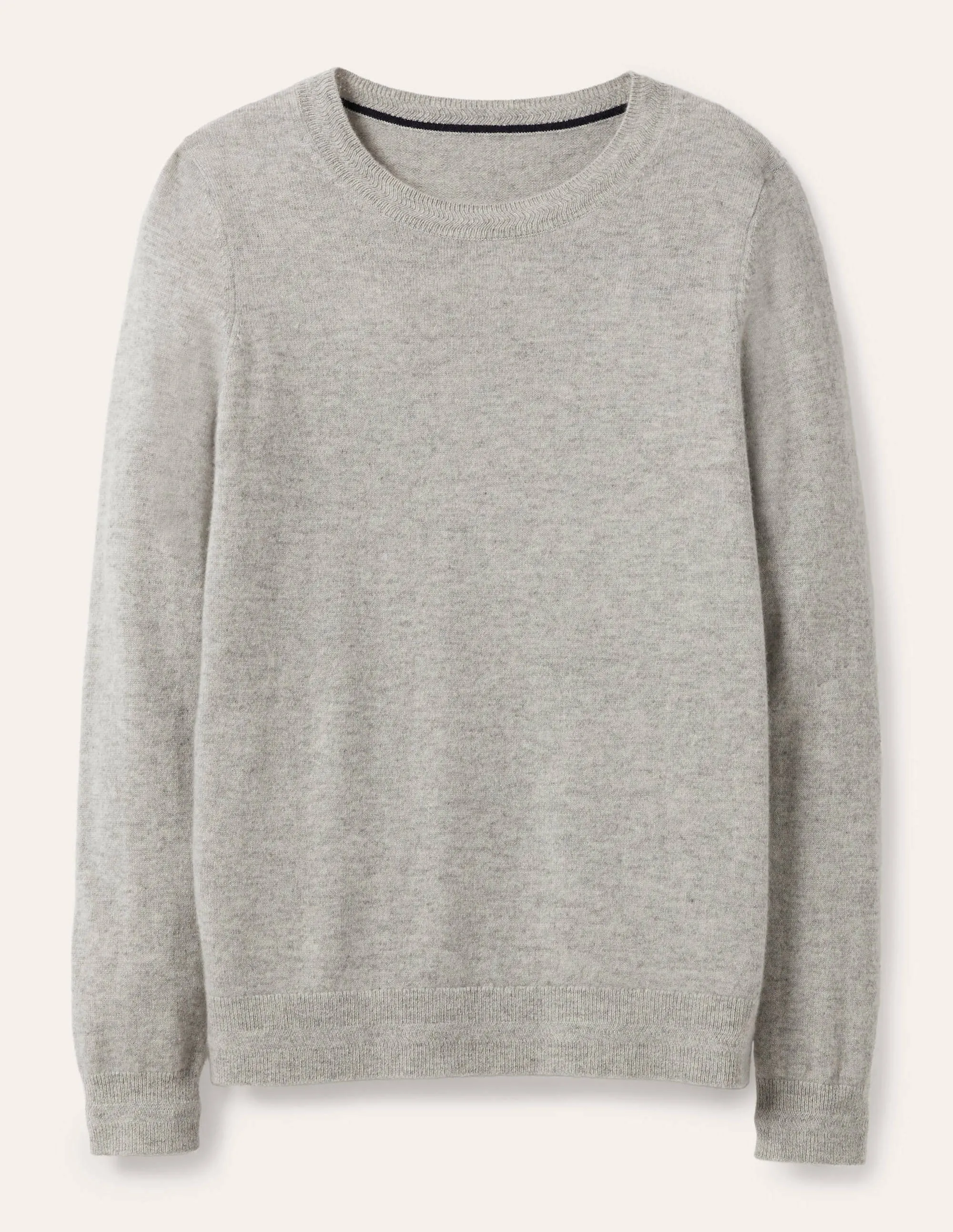 Cashmere Crew Neck Jumper-Grey Melange