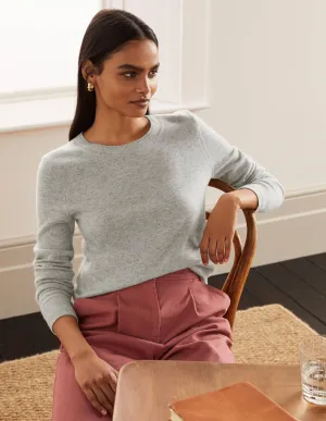 Cashmere Crew Neck Jumper-Grey Melange