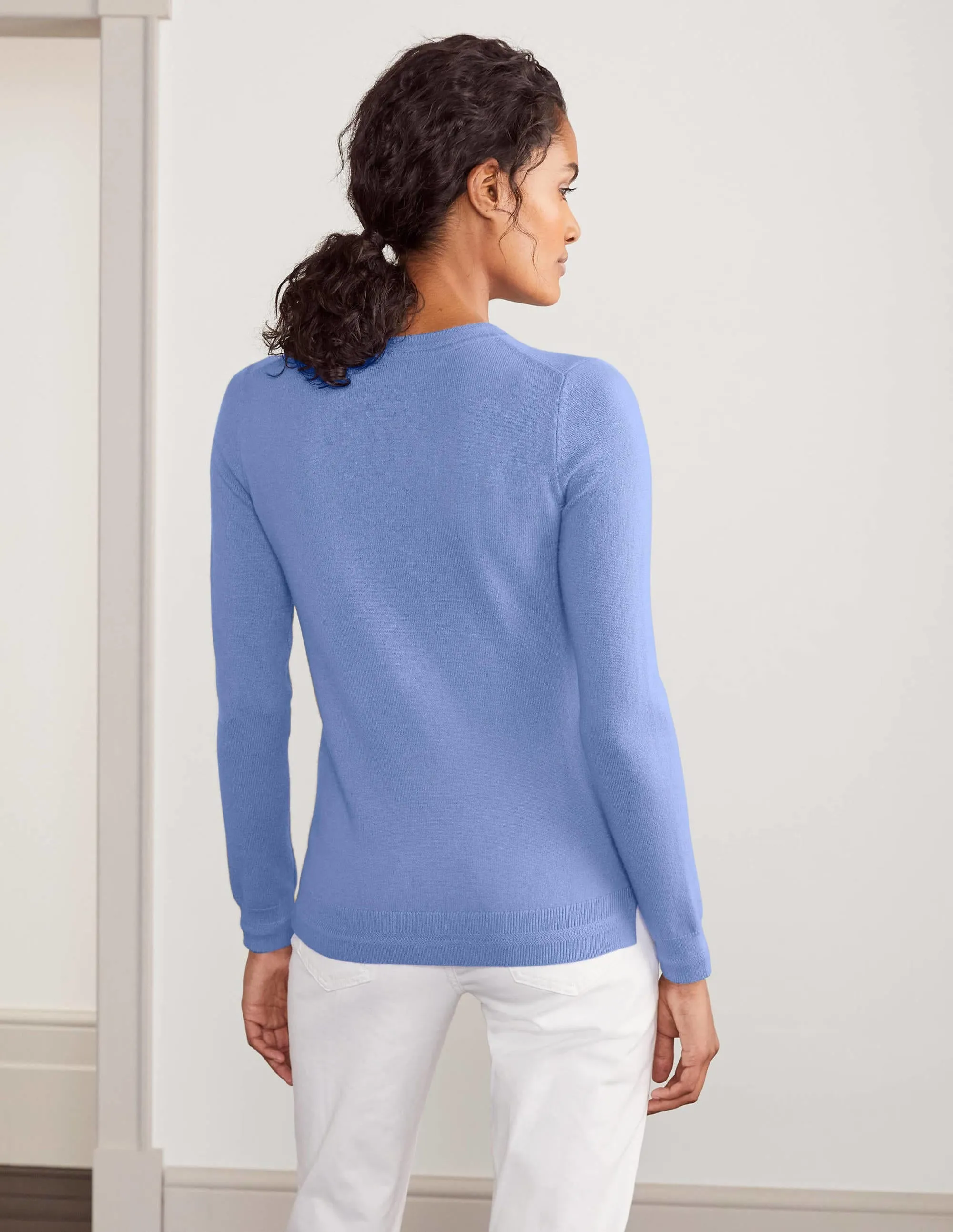 Cashmere Crew Neck Jumper-Gulf Blue