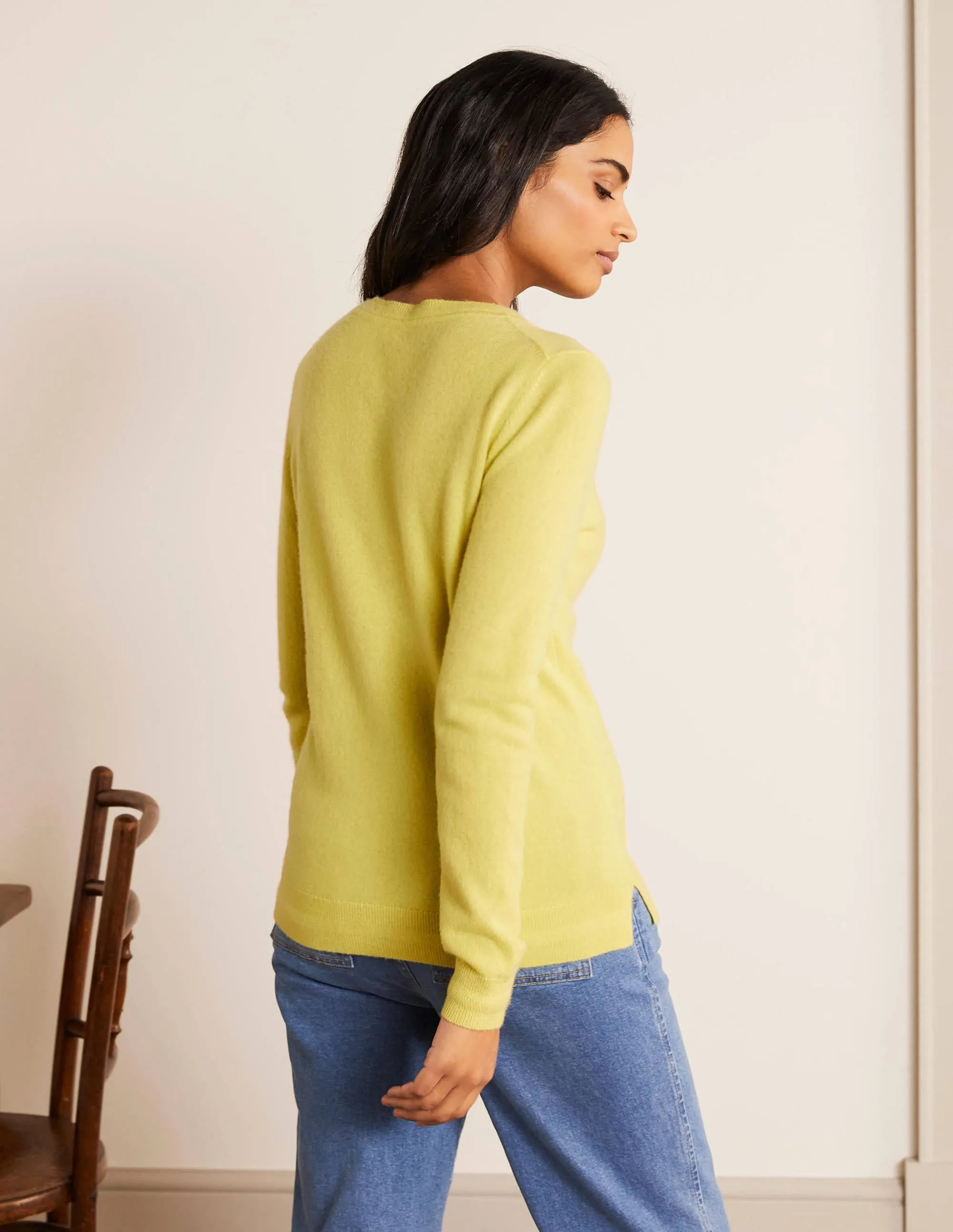 Cashmere Crew Neck Jumper-Pineapple