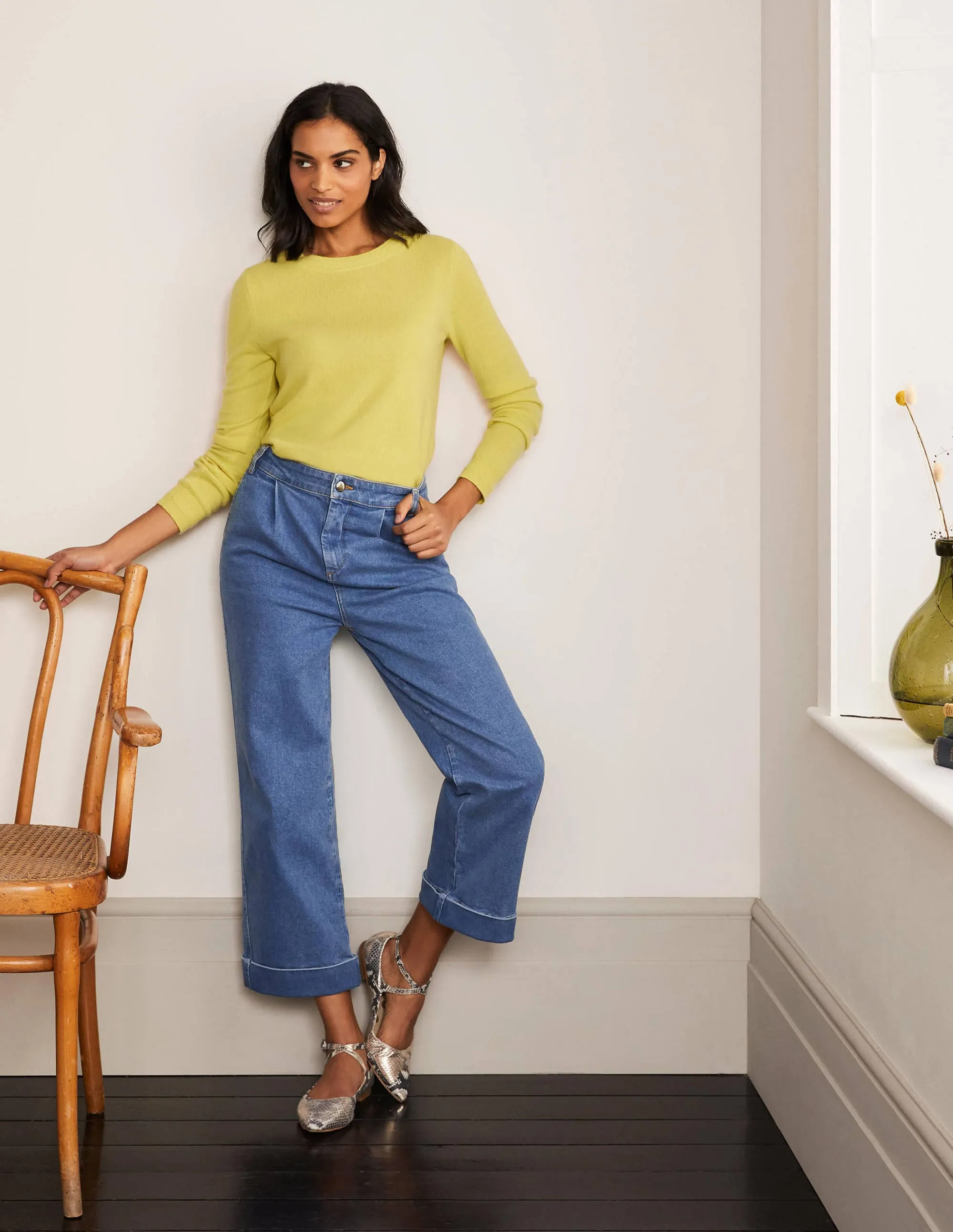 Cashmere Crew Neck Jumper-Pineapple