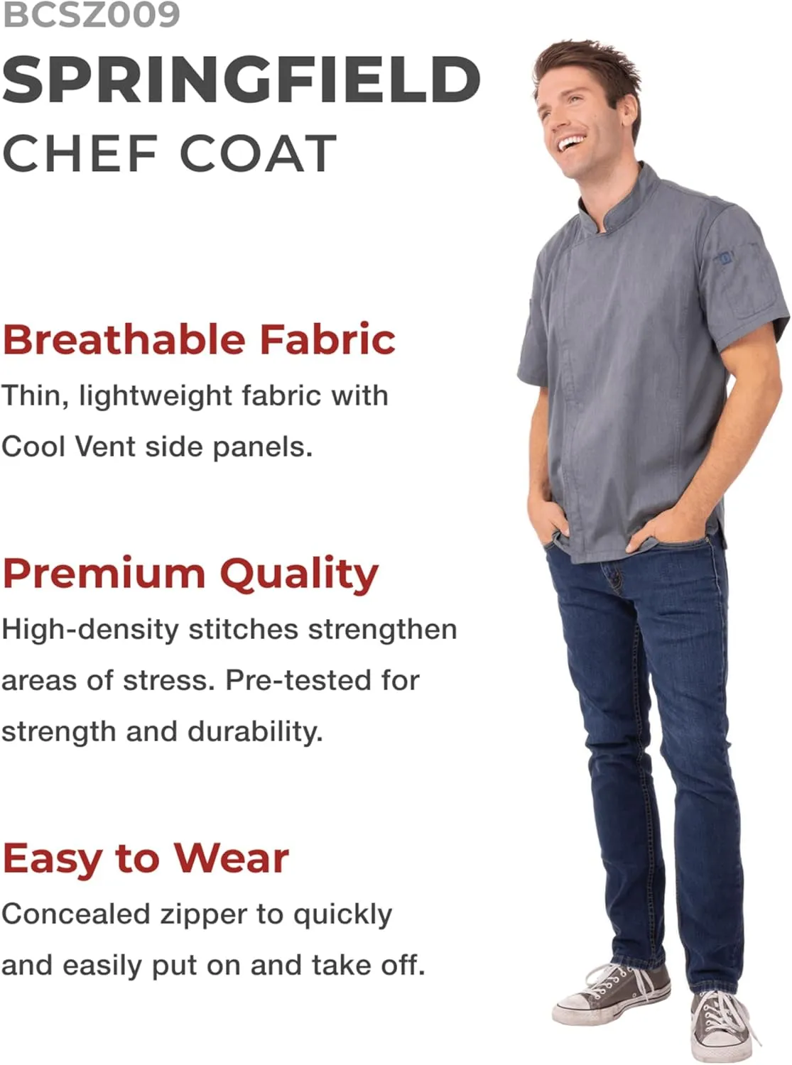Chef Works Men's Springfield Chef Coat