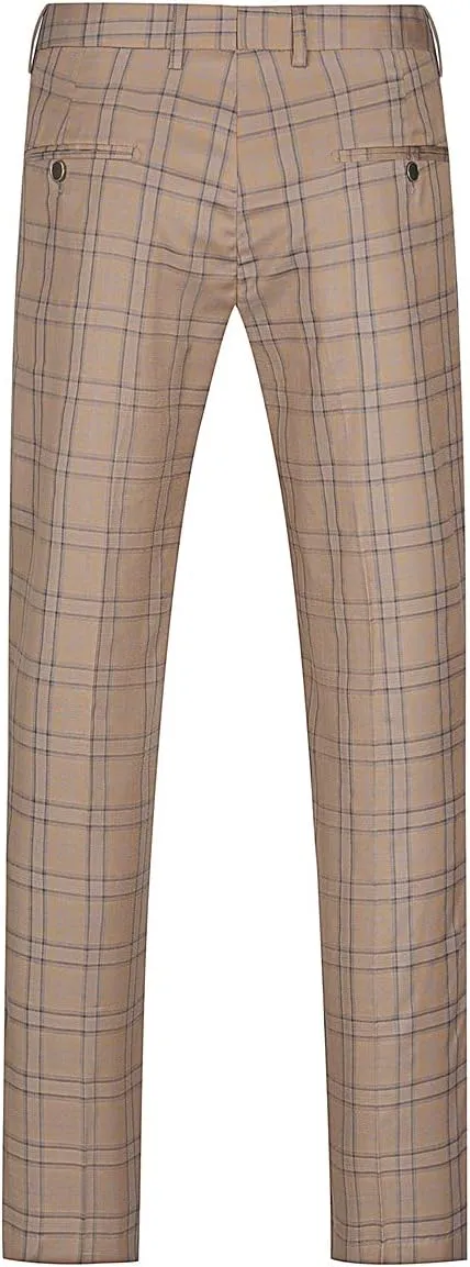 Cloudstyle Mens 2 PCS Plaid Suits Slim Formal Suit Checkered Blazer Jacket Pants