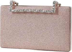Clutch Purses for Women Elegant Silver Wedding Diamond Evening Clutch Bag for Women Chain Shoulder Purse for Parties and Special Occasions