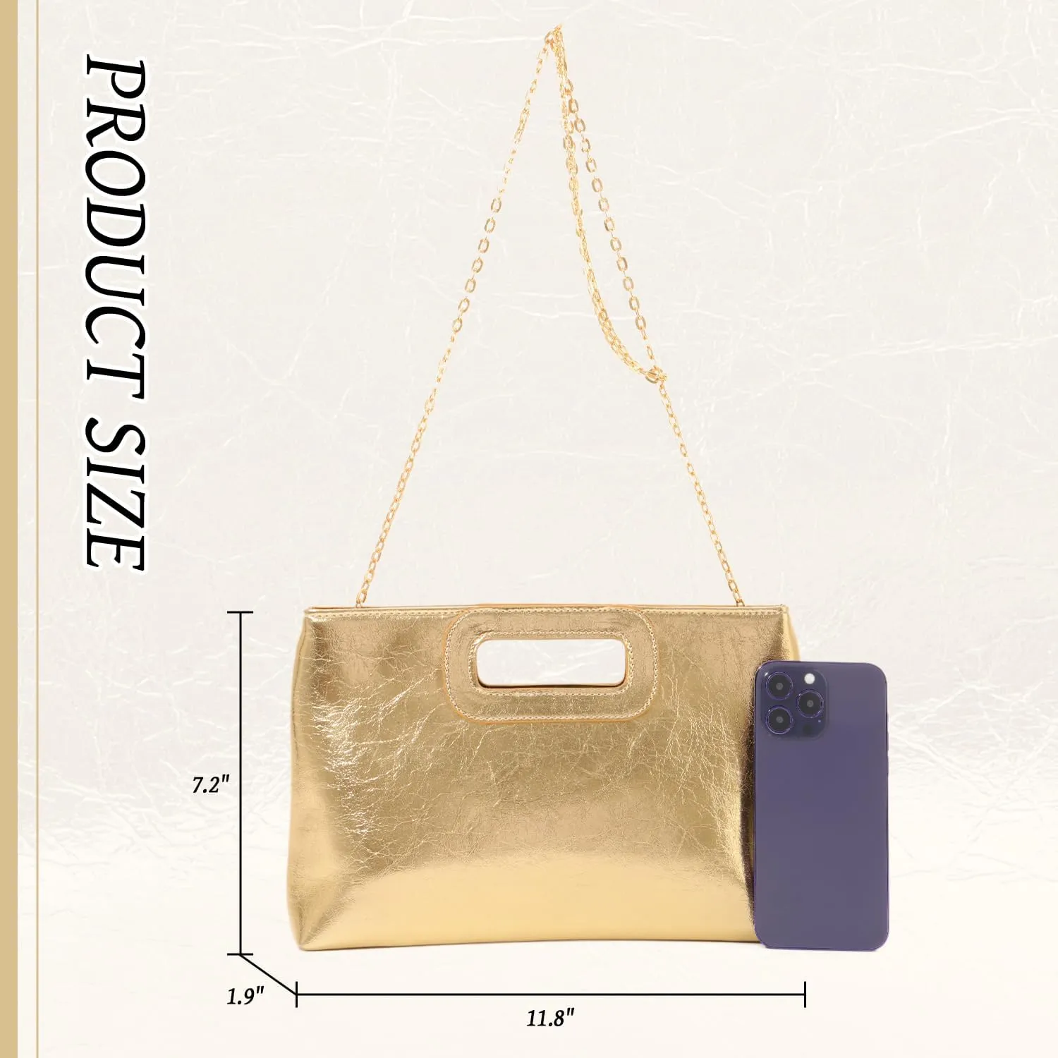 Clutch Purses for Women PU Leather Evening Clutch Bag Fashion Handbags for Wedding, Cocktail, Prom with Chain