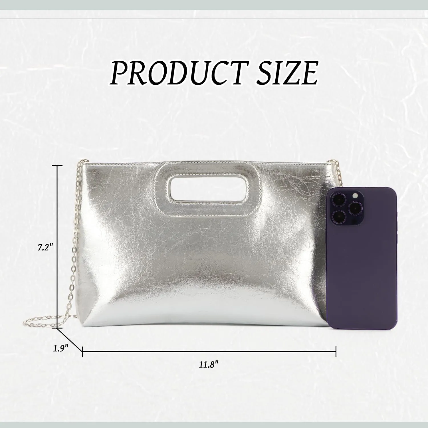 Clutch Purses for Women PU Leather Evening Clutch Bag Fashion Handbags for Wedding, Cocktail, Prom with Chain
