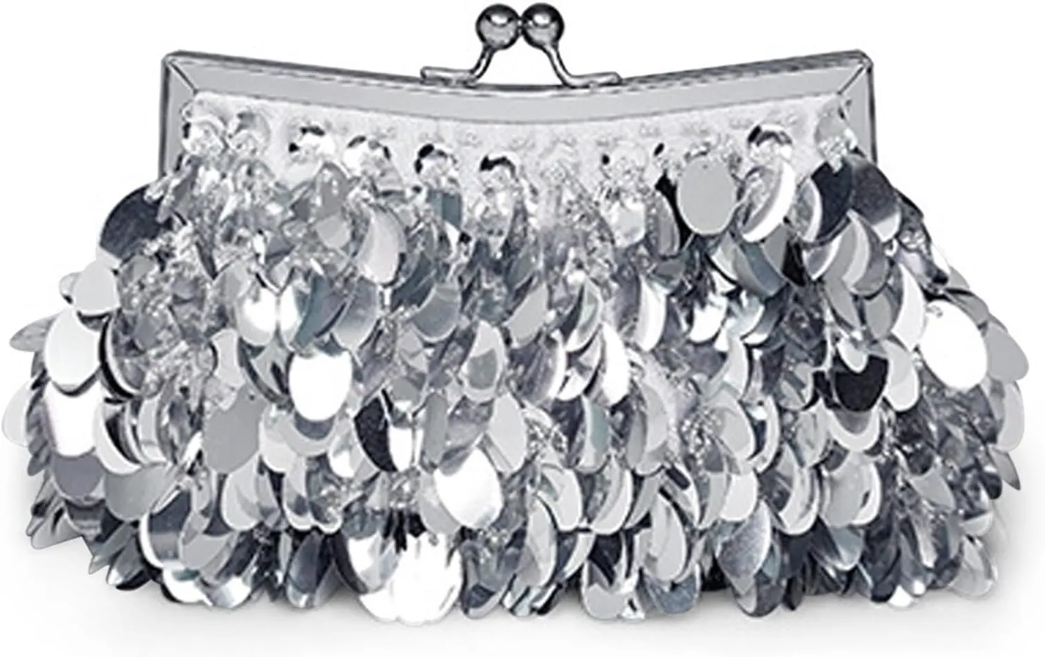 Clutch Purses for Women Shiny Silver Sequin Clutch Evening Bag for Women Fashionable Small Purse for Prom, Parties, and Banquets