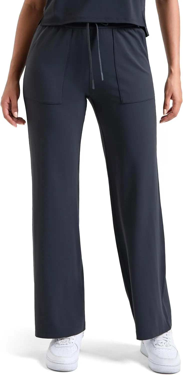 Colorfulkoala Dreamlux Wide Leg Sweatpants Women Lounge Flared Jogger Pants Baggy Sweatpants with Pockets