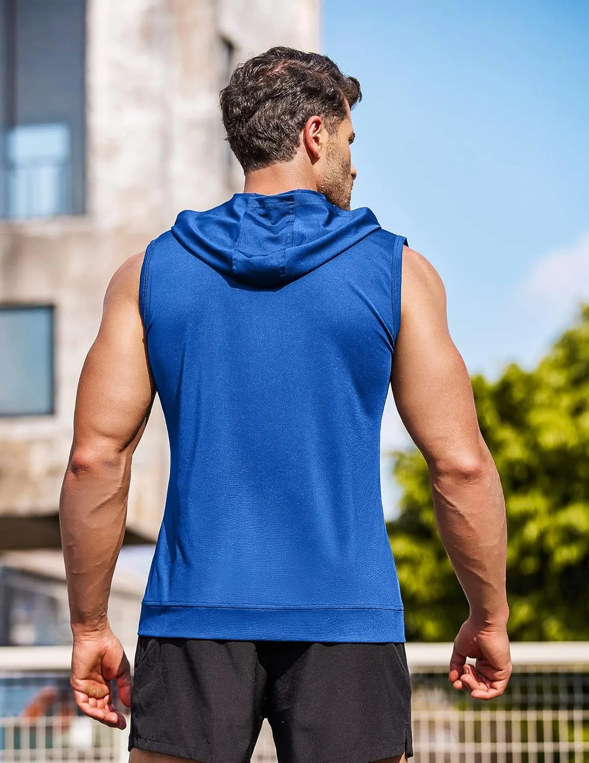 COOFANDY Men's Workout Hooded Tank Tops Zip Up Sleeveless Hoodie Bodybuilding Fitness Gym Muscle Cut Off T Shirt