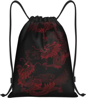 Cool Dragon Drawstring Backpack,Dragons Drawstring Bag Cute Beach Sack Bags For Gym Shopping Sport Yoga