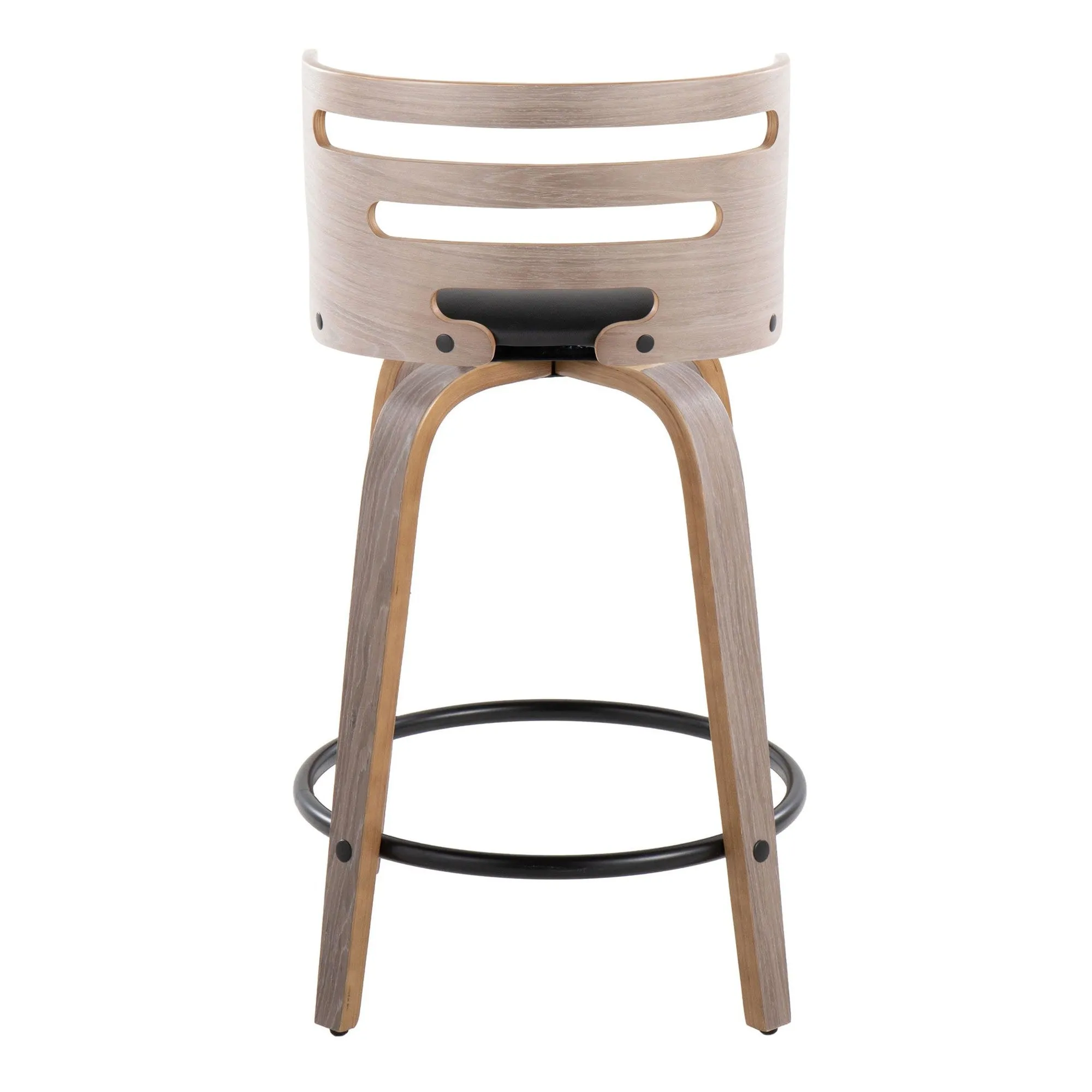 Cosini 24" Fixed-Height Counter Stool - Set of 2 By LumiSource - B24-COSIPU-GRTZQ2 LGYLGYBK2
