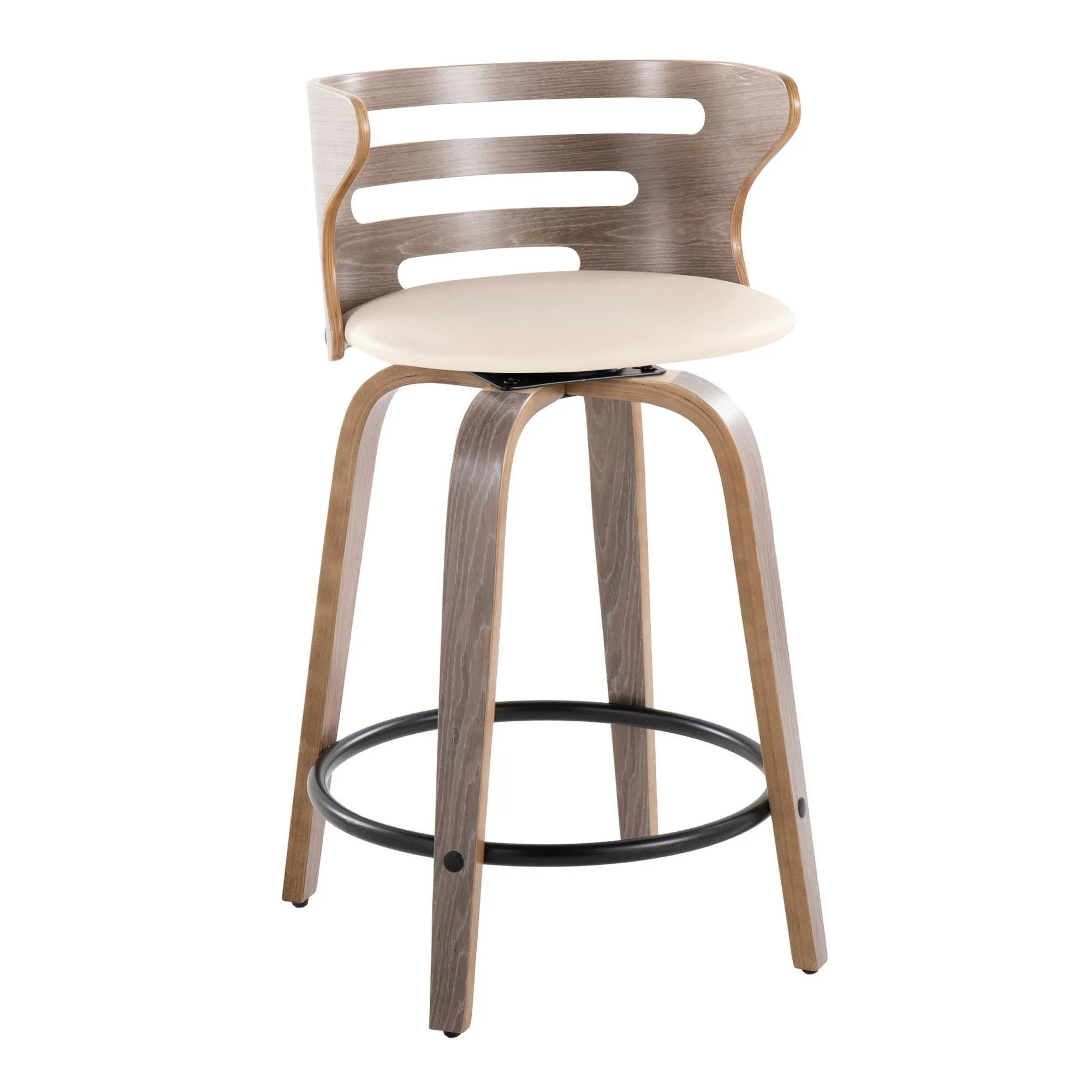 Cosini 24" Fixed-Height Counter Stool - Set of 2 By LumiSource - B24-COSIPU-GRTZQ2 LGYLGYBK2