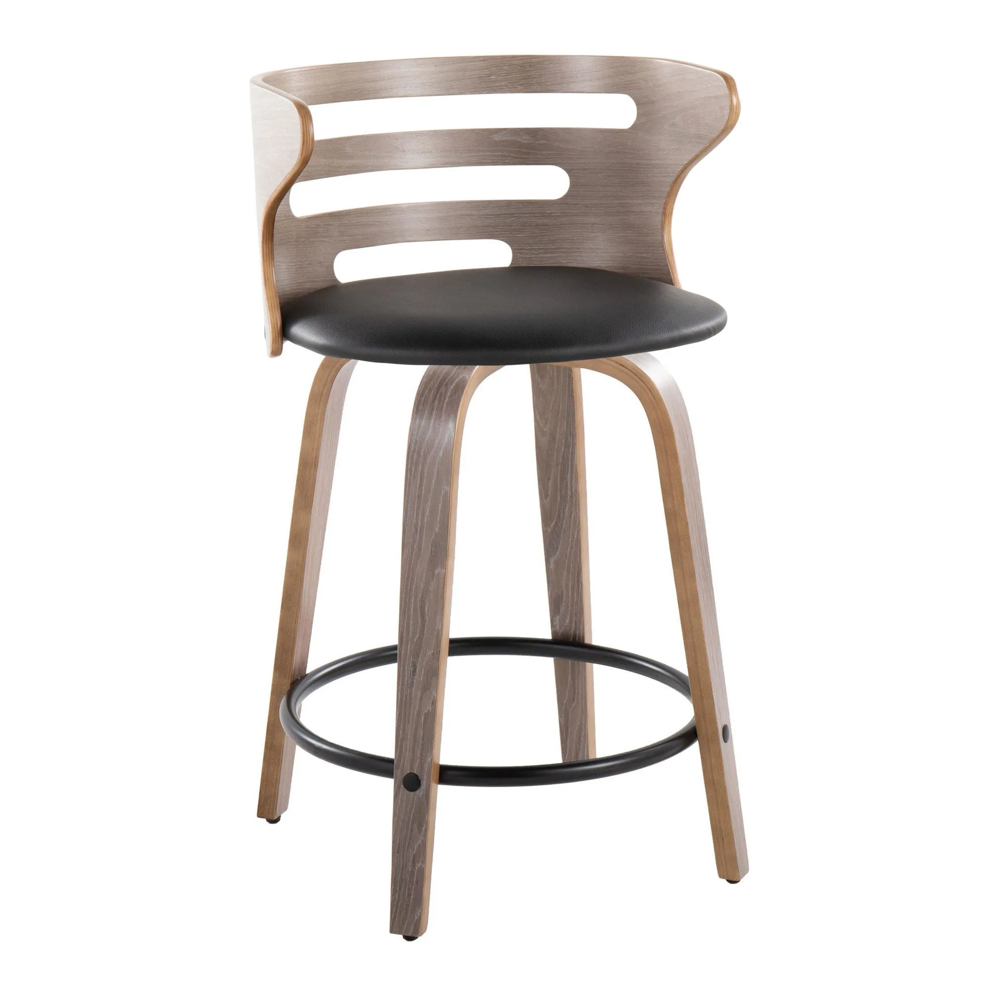 Cosini 24" Fixed-Height Counter Stool - Set of 2 By LumiSource - B24-COSIPU-GRTZQ2 LGYLGYBK2