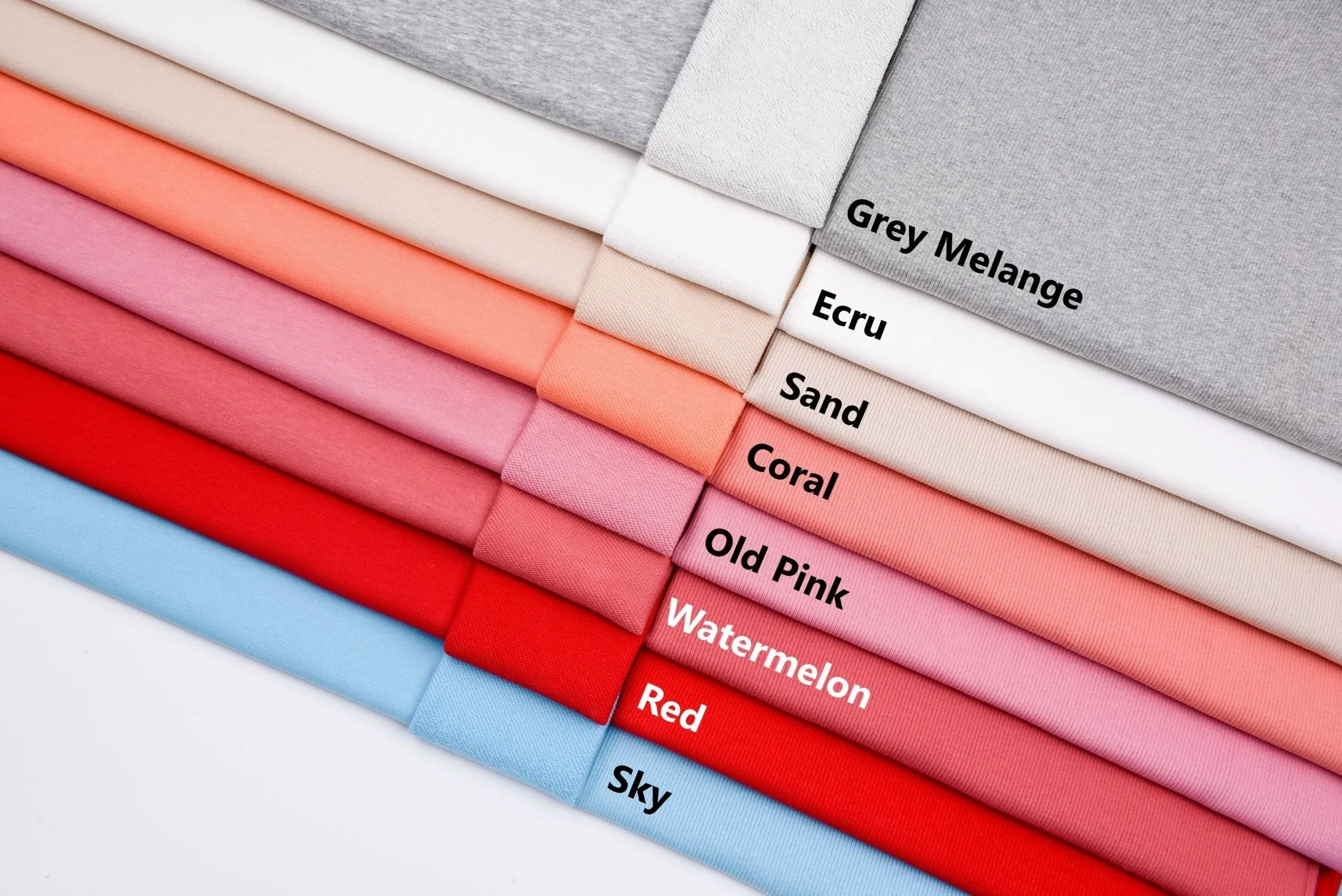 Cotton Spandex French Terry   Matching Rib Fabric (Sold Separately)