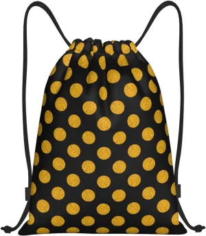 Cute Polka Dots Drawstring Bags Backpack Bag Casual String Daypack for Women Men Sport Gym Yoga Travel Backpacks