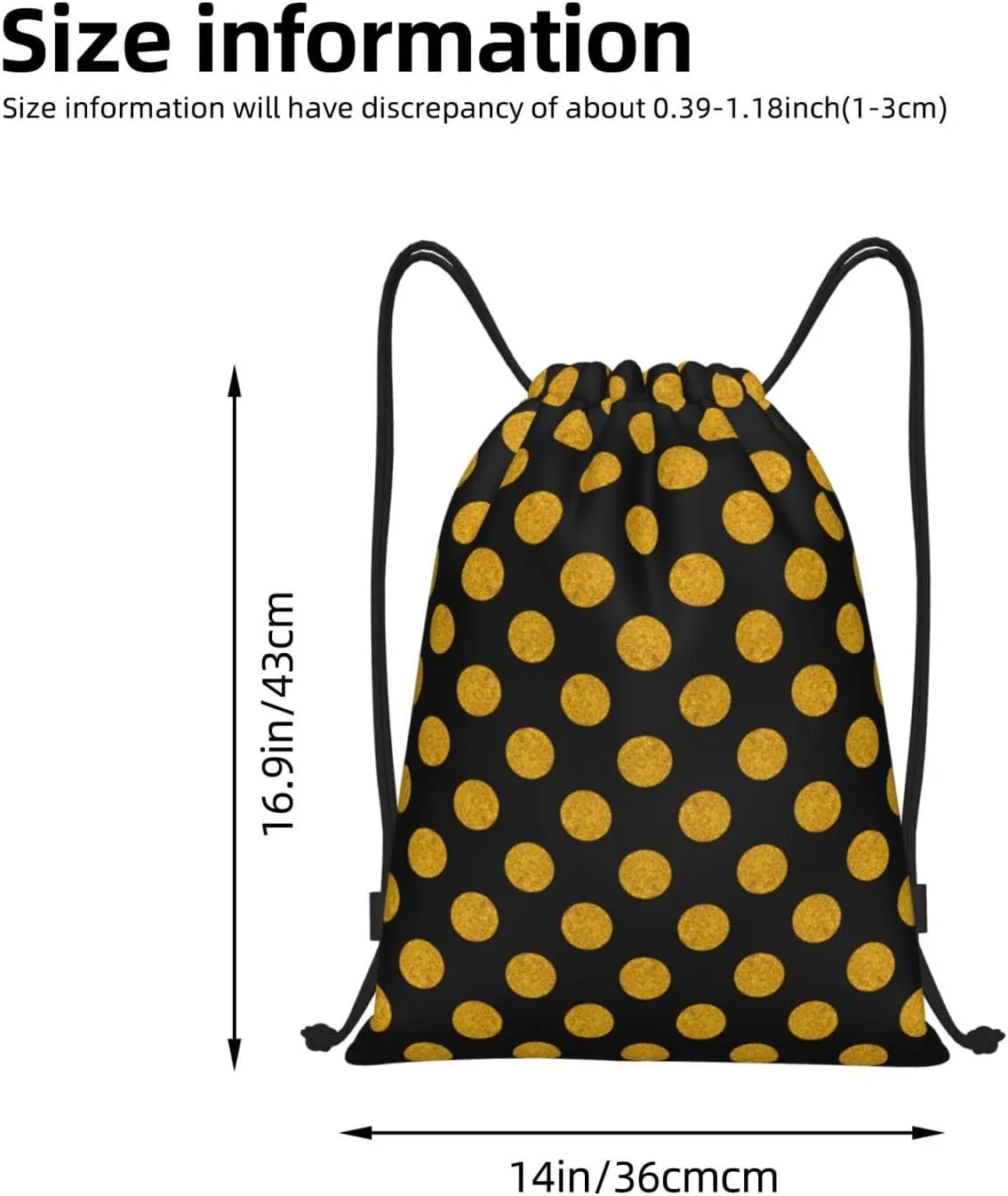 Cute Polka Dots Drawstring Bags Backpack Bag Casual String Daypack for Women Men Sport Gym Yoga Travel Backpacks