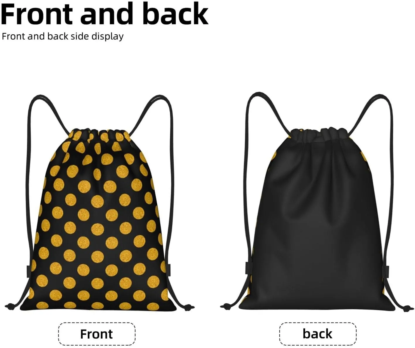 Cute Polka Dots Drawstring Bags Backpack Bag Casual String Daypack for Women Men Sport Gym Yoga Travel Backpacks