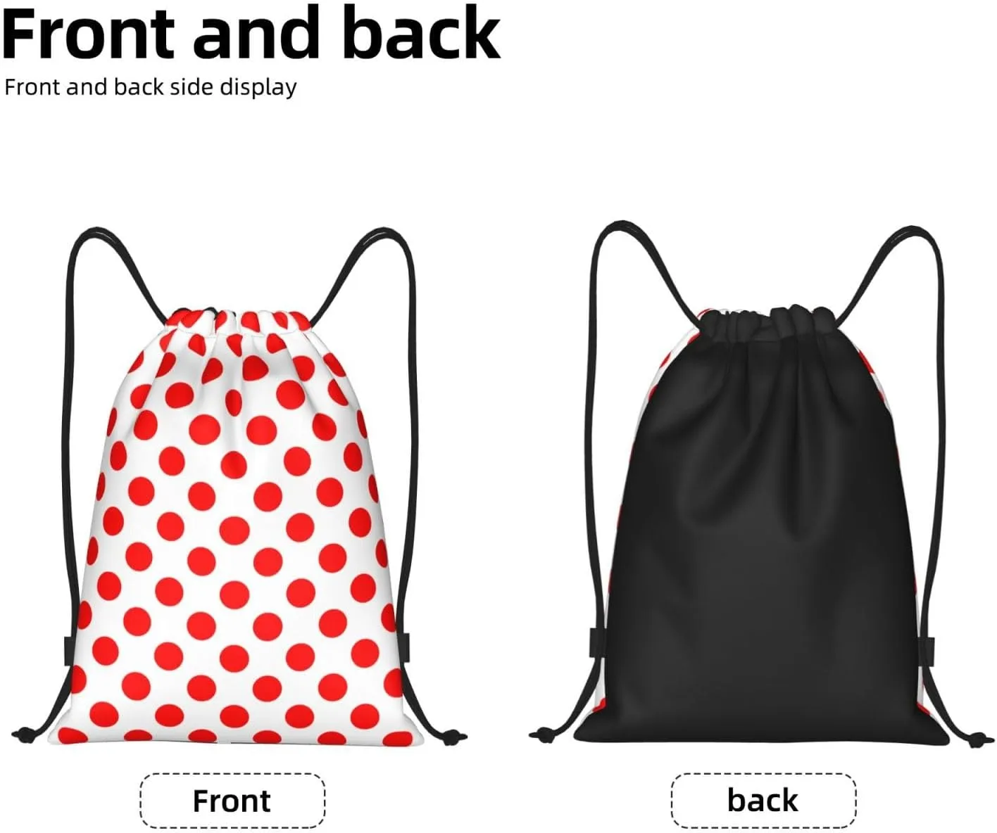 Cute Polka Dots Drawstring Bags Backpack Bag Casual String Daypack for Women Men Sport Gym Yoga Travel Backpacks