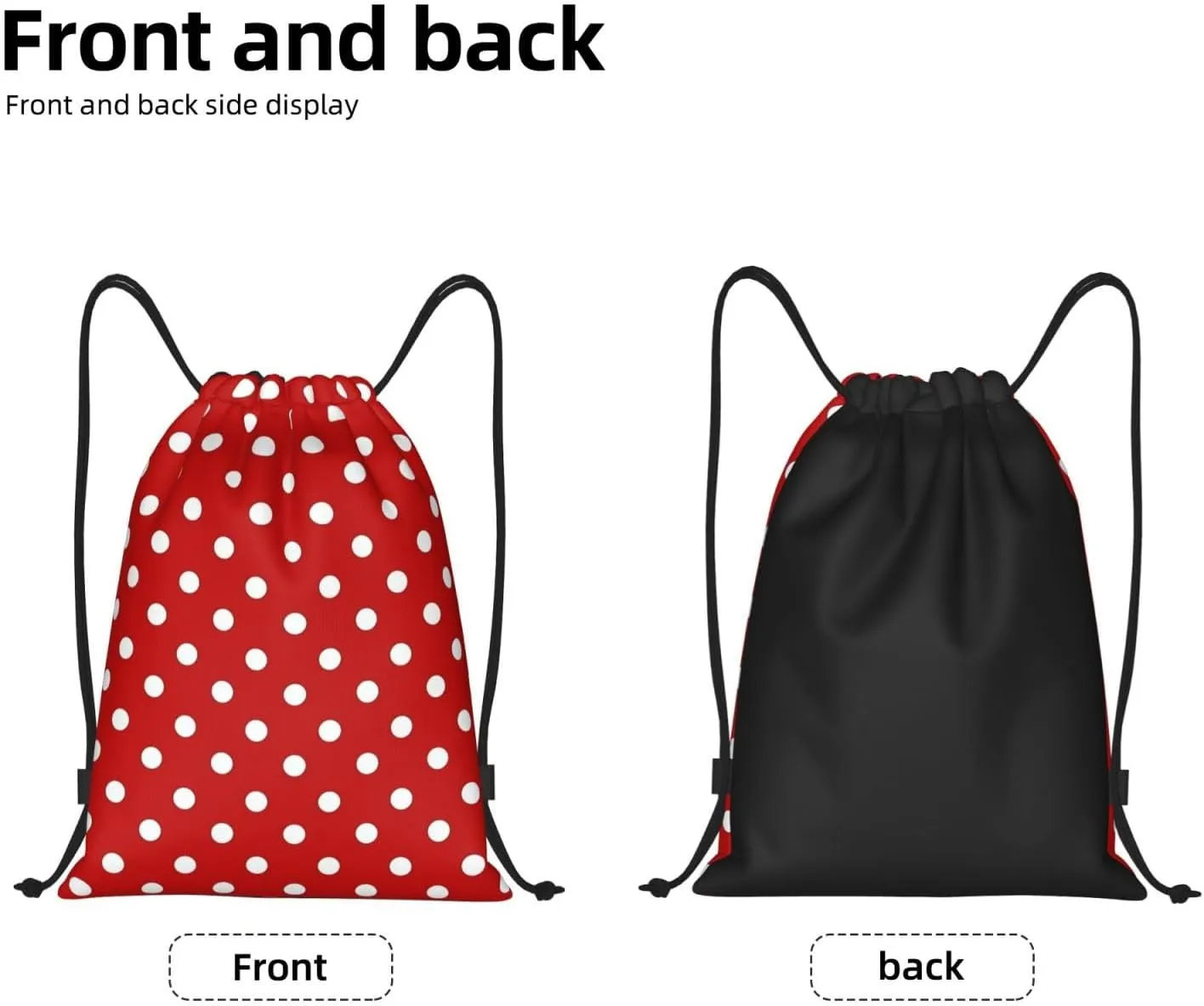 Cute Polka Dots Drawstring Bags Backpack Bag Casual String Daypack for Women Men Sport Gym Yoga Travel Backpacks