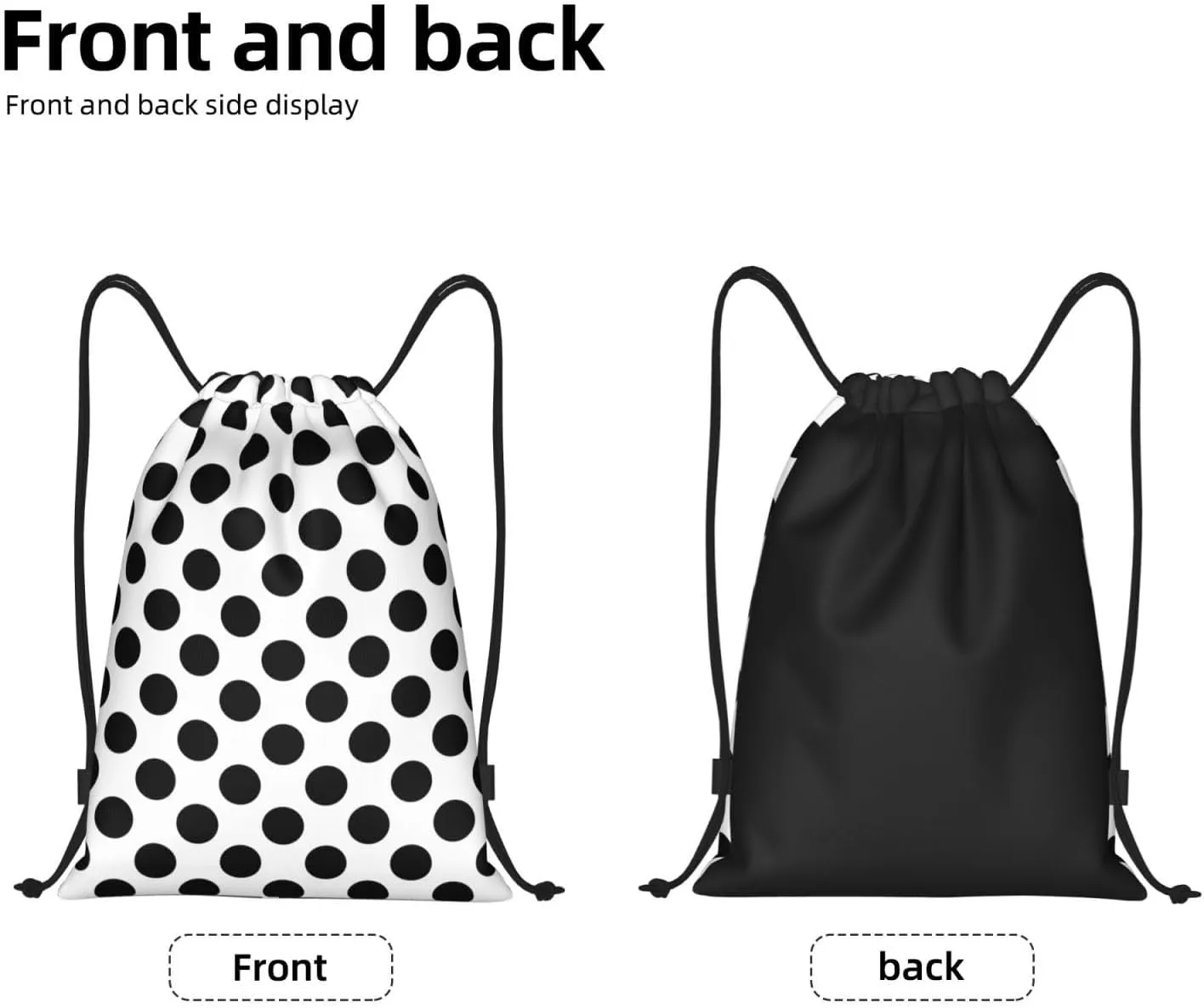 Cute Polka Dots Drawstring Bags Backpack Bag Casual String Daypack for Women Men Sport Gym Yoga Travel Backpacks