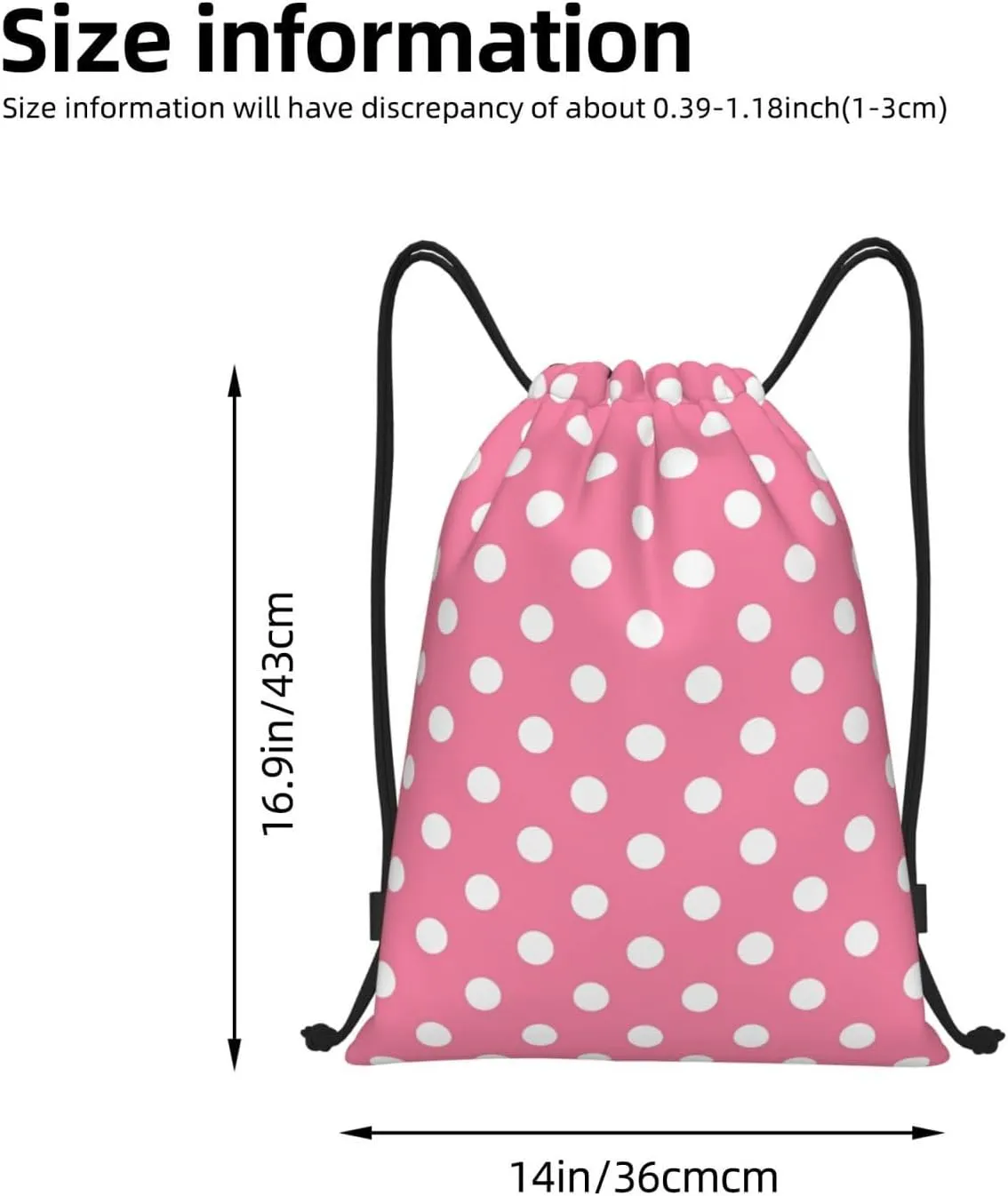 Cute Polka Dots Drawstring Bags Backpack Bag Casual String Daypack for Women Men Sport Gym Yoga Travel Backpacks