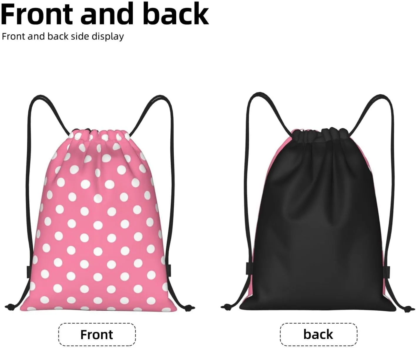 Cute Polka Dots Drawstring Bags Backpack Bag Casual String Daypack for Women Men Sport Gym Yoga Travel Backpacks