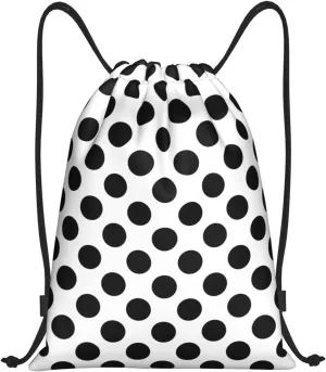 Cute Polka Dots Drawstring Bags Backpack Bag Casual String Daypack for Women Men Sport Gym Yoga Travel Backpacks
