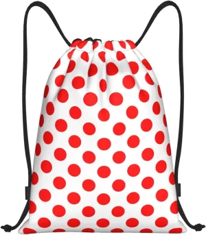 Cute Polka Dots Drawstring Bags Backpack Bag Casual String Daypack for Women Men Sport Gym Yoga Travel Backpacks