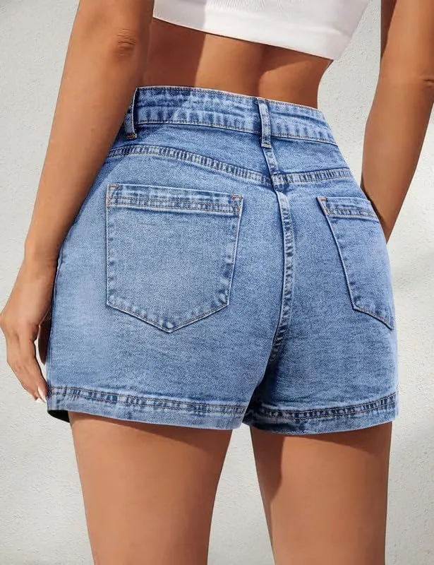 Denim Skort Women High Waist Mini Jean Skirt for Women Stretch Casual Mini Jean Skort
