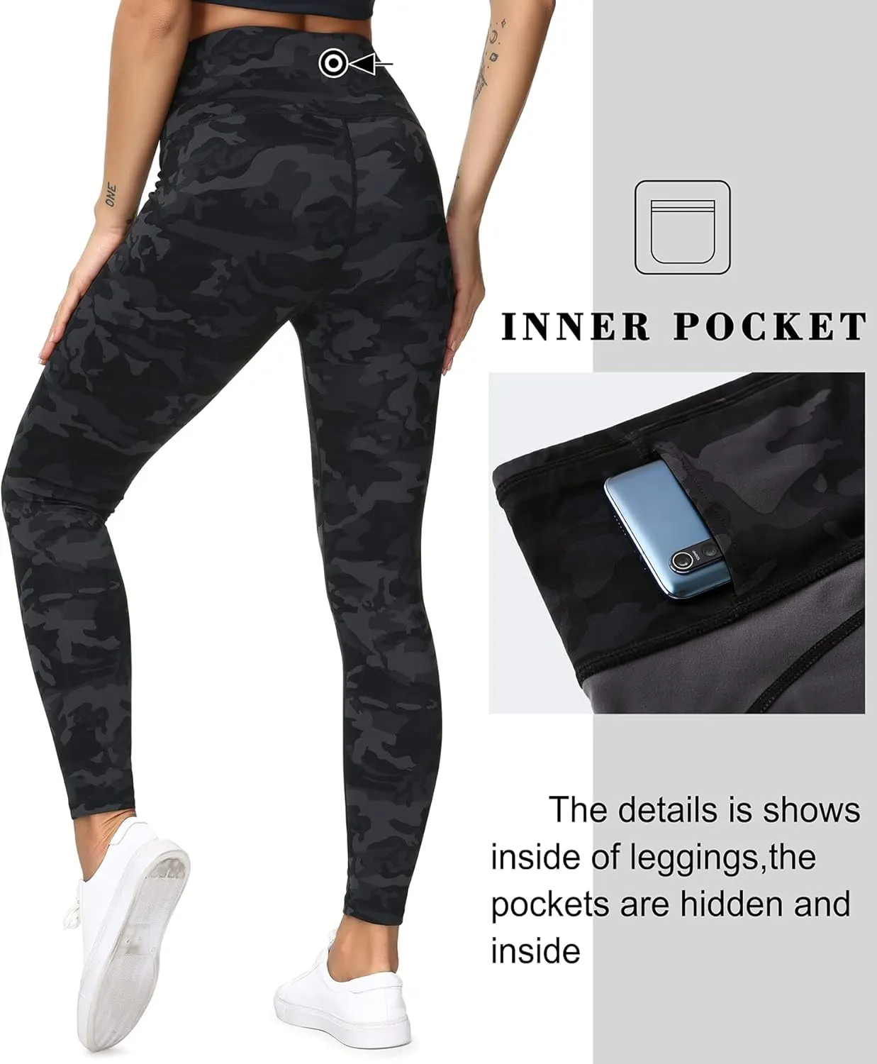 Dragon Fit Compression Yoga Pants with Inner Pockets in High Waist Athletic Pants Tummy Control Stretch Workout Yoga Legging