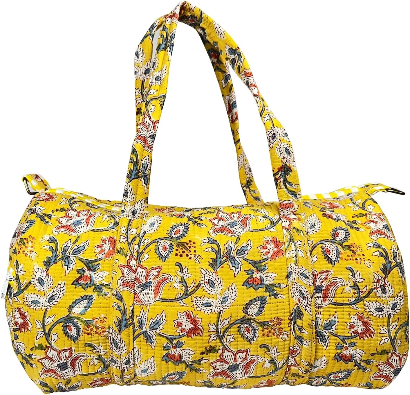 Duffle Bag  Handmade Block Print Duffle, Boho, Weekender, Travel Tote | Overnight Gym Yoga | Sustainable Cotton | Maternity, Hospital & Pregnancy Essentials | Washable