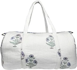 Duffle Bag  Handmade Block Print Duffle, Boho, Weekender, Travel Tote | Overnight Gym Yoga | Sustainable Cotton | Maternity, Hospital & Pregnancy Essentials | Washable