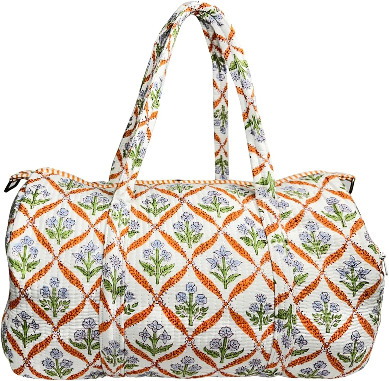 Duffle Bag  Handmade Block Print Duffle, Boho, Weekender, Travel Tote | Overnight Gym Yoga | Sustainable Cotton | Maternity, Hospital & Pregnancy Essentials | Washable