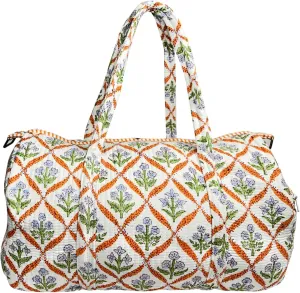 Duffle Bag  Handmade Block Print Duffle, Boho, Weekender, Travel Tote | Overnight Gym Yoga | Sustainable Cotton | Maternity, Hospital & Pregnancy Essentials | Washable