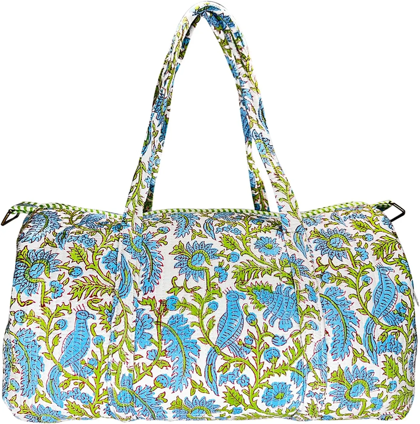 Duffle Bag  Handmade Block Print Duffle, Boho, Weekender, Travel Tote | Overnight Gym Yoga | Sustainable Cotton | Maternity, Hospital & Pregnancy Essentials | Washable
