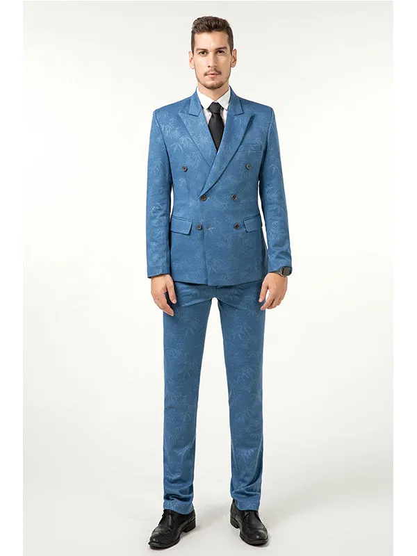 Dusty Blue Formal Party Business Banquet 5 Piece Men Suits Online MS013