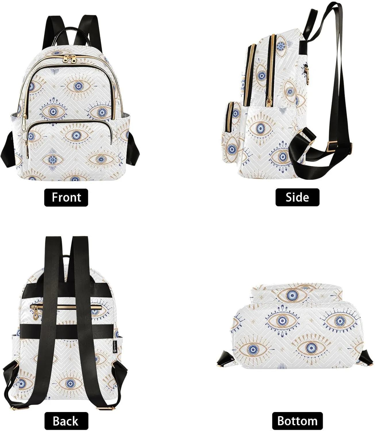 Evil Eye Magic Backpack Purse for Women Anti-theft Small Fashion Travel Backpack Back Pack Weekend Bag,M