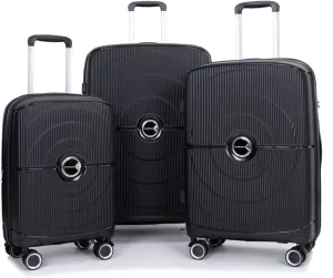 Expandable Hardshell Suitcase Double Spinner Wheels PP Luggage Sets Lightweight Durable Suitcase with TSA Lock,3-Piece Set (20/24/28)
