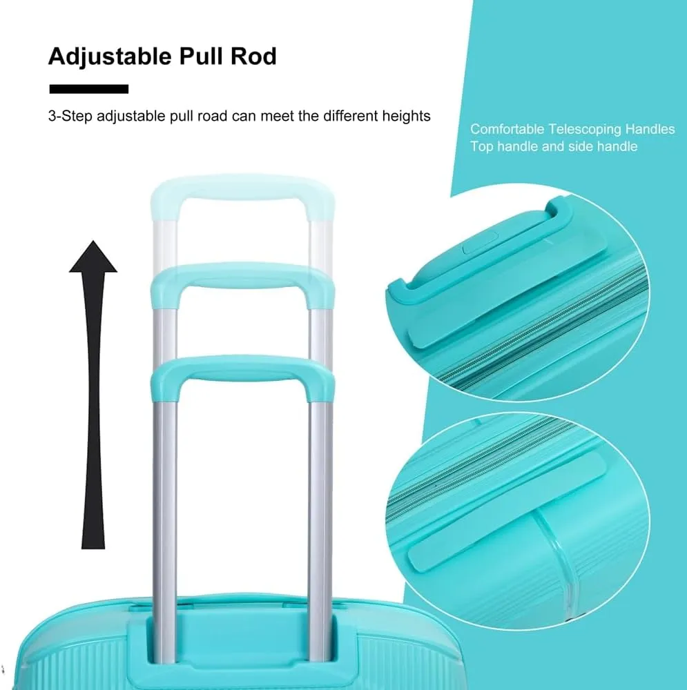 Expandable Hardshell Suitcase Double Spinner Wheels PP Luggage Sets Lightweight Durable Suitcase with TSA Lock,3-Piece Set (20/24/28)