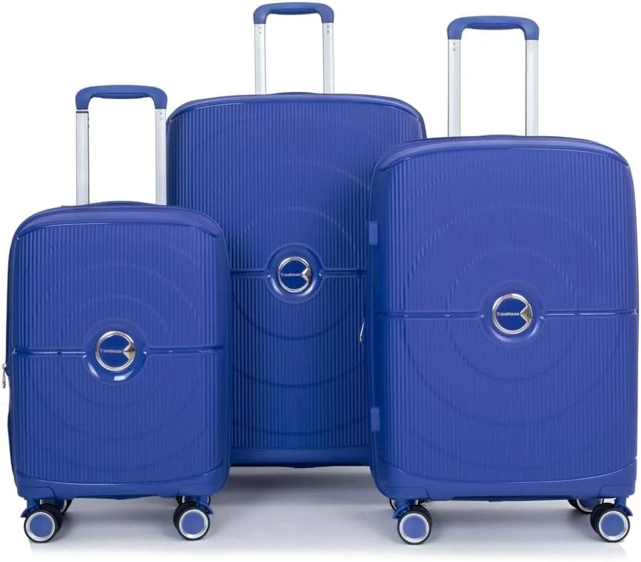 Expandable Hardshell Suitcase Double Spinner Wheels PP Luggage Sets Lightweight Durable Suitcase with TSA Lock,3-Piece Set (20/24/28)