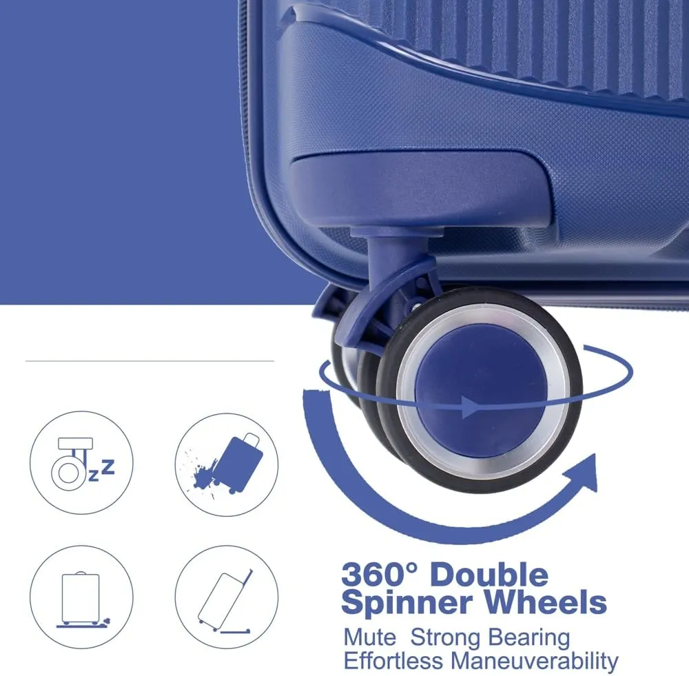 Expandable Hardshell Suitcase Double Spinner Wheels PP Luggage Sets Lightweight Durable Suitcase with TSA Lock,3-Piece Set (20/24/28)