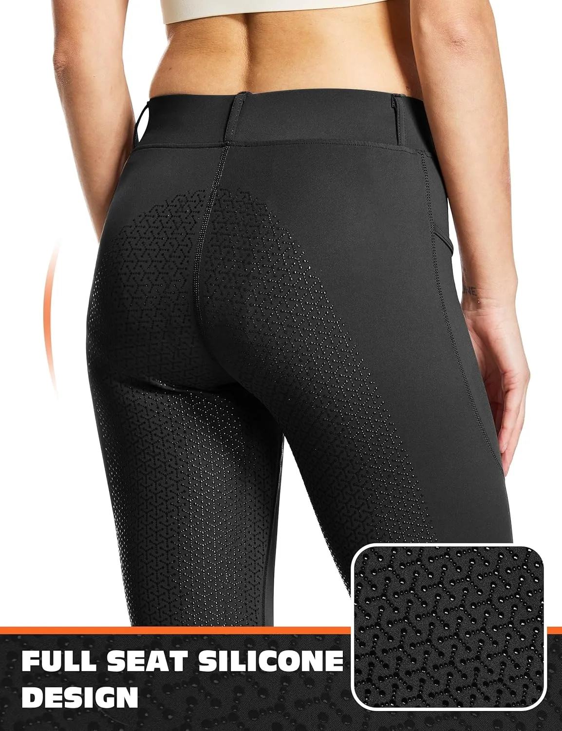 FitsT4 Sports Women's Full Seat Horse Riding Pants Bootcut Riding Tights with Pockets Equestrian Breeches for Women