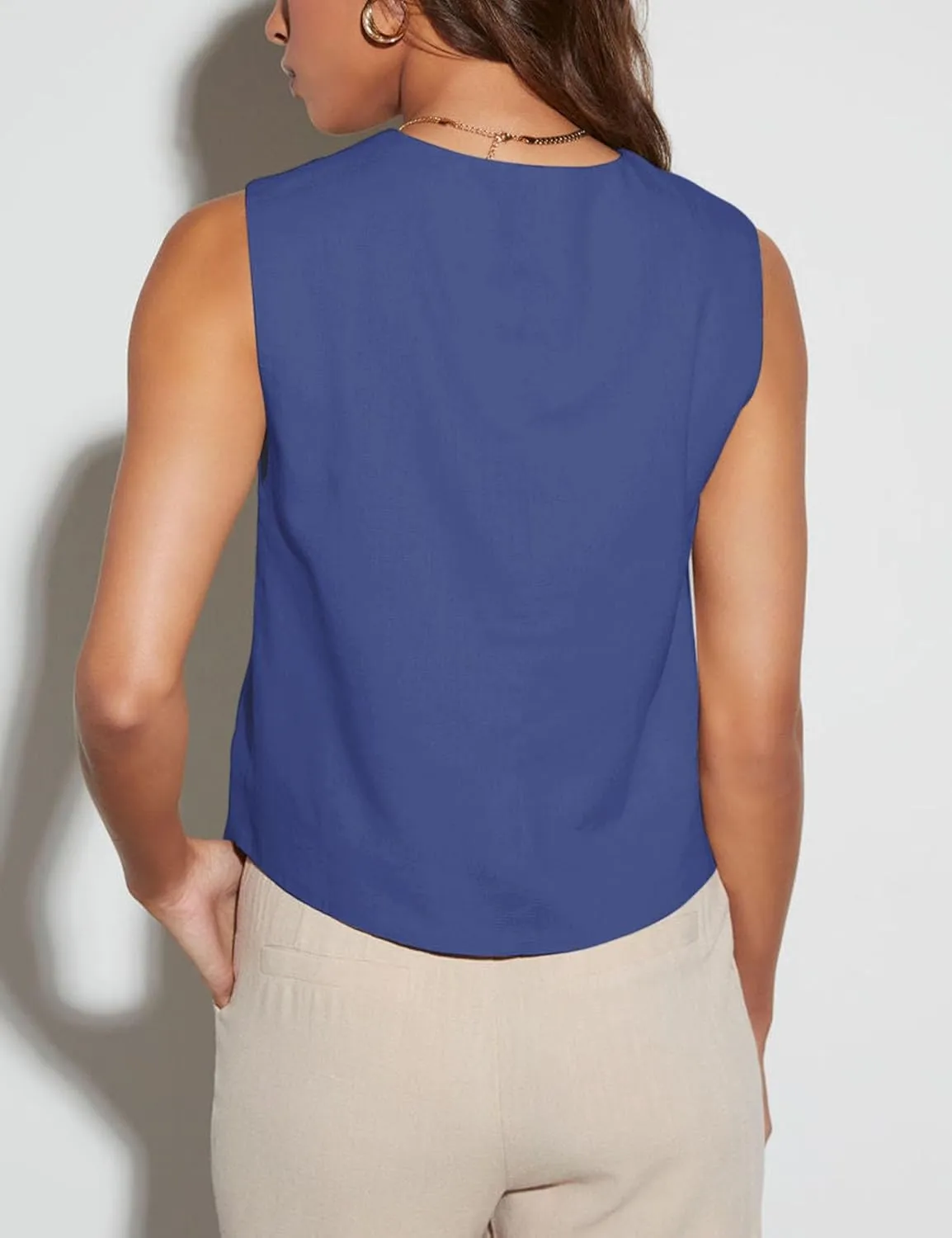 Floral Find Womens Casual Button Down Sleeveless Vest Fully Lined V Neck Business Jacket Waistcoat with Pocket