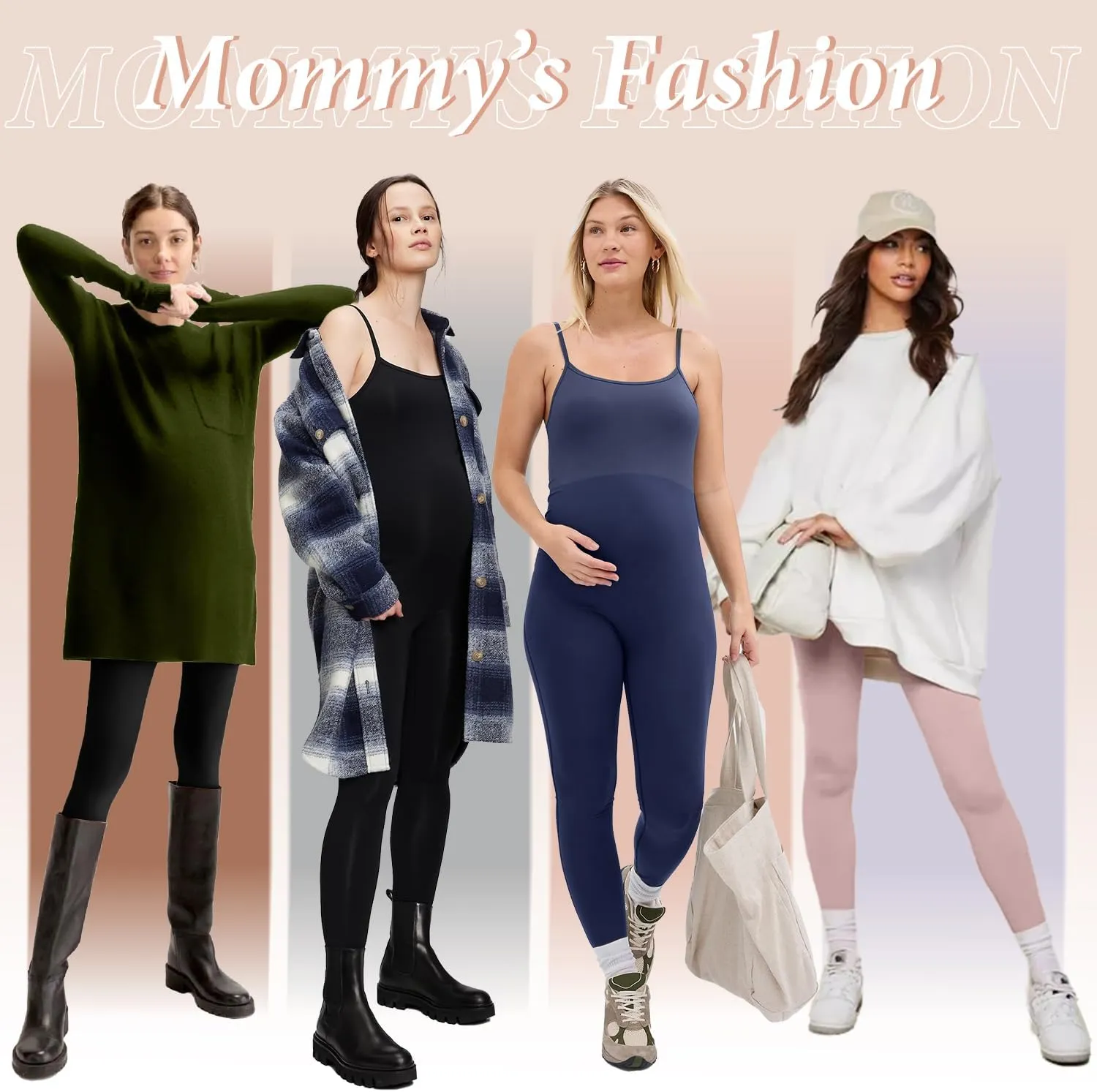 FULLSOFT 3 Pack Womens Maternity Leggings Over The Belly-High Waisted Workout Pregnancy Yoga Pants Pockets