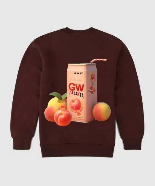 G West Atlanta Peach Fleece Crewneck With Invisible Zippers - Gwpcrwl5017 - 2 Colors