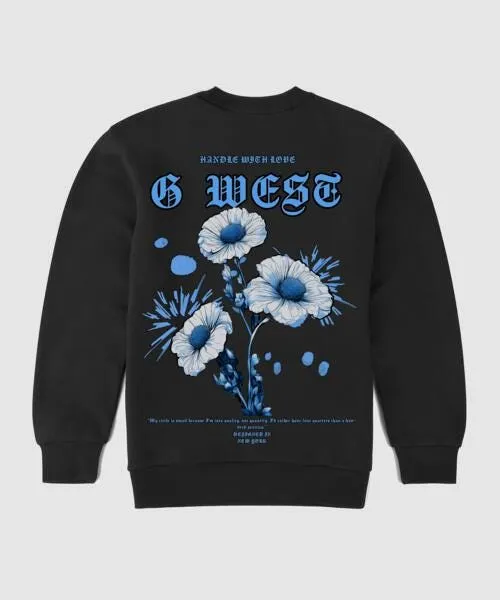 G West Blue Garden Crew Neck : Gwpcrwl5037 - 1 Colors