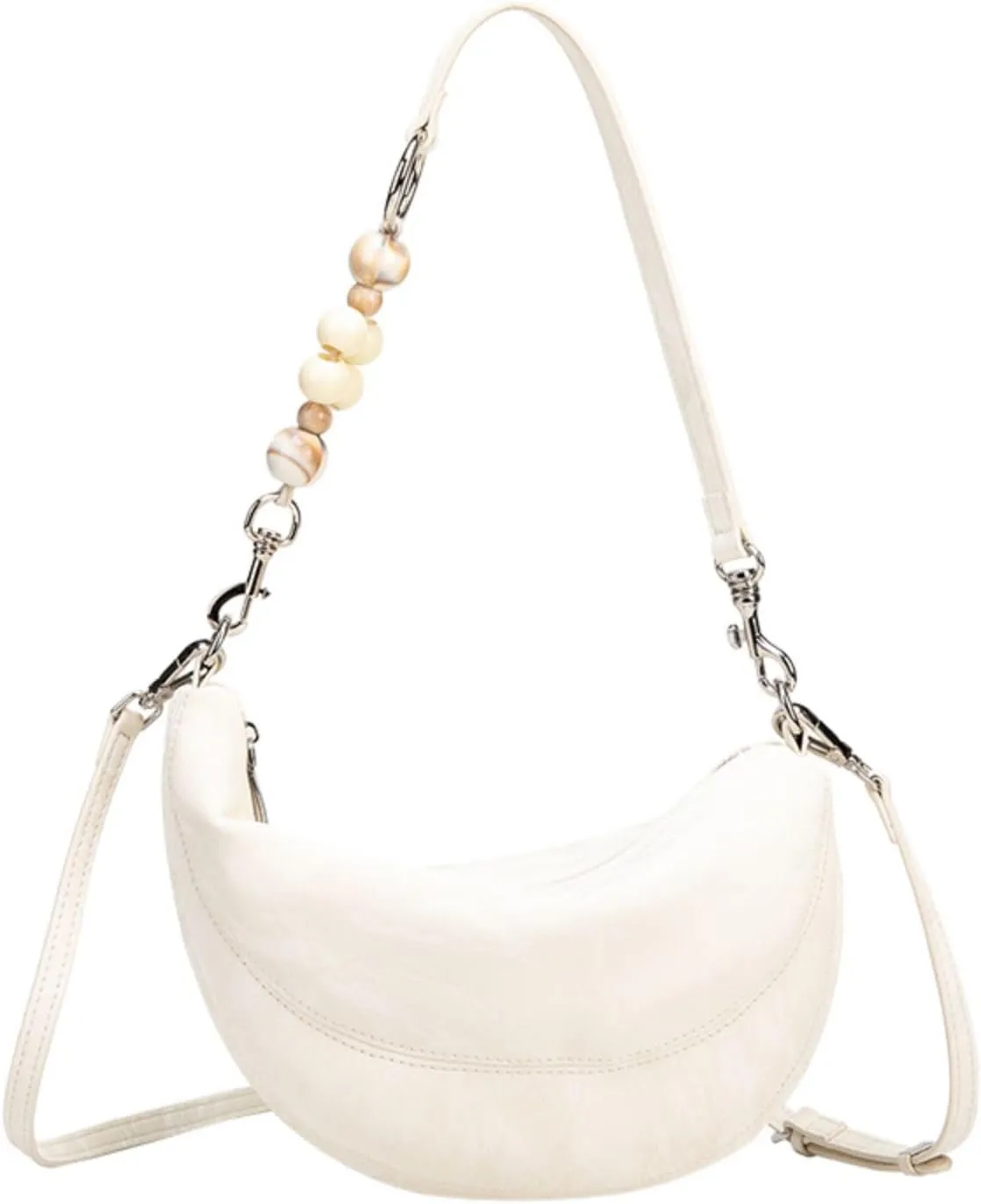 Genuine leather purses and handbags Chinese soft leather leather tote bag for women female 2024 new white trendy purses for women 2024 shoulder crossbody crescent bucket bag9A328