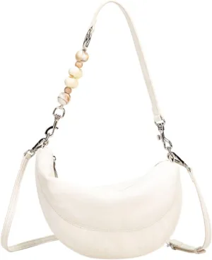 Genuine leather purses and handbags Chinese soft leather leather tote bag for women female 2024 new white trendy purses for women 2024 shoulder crossbody crescent bucket bag9A328