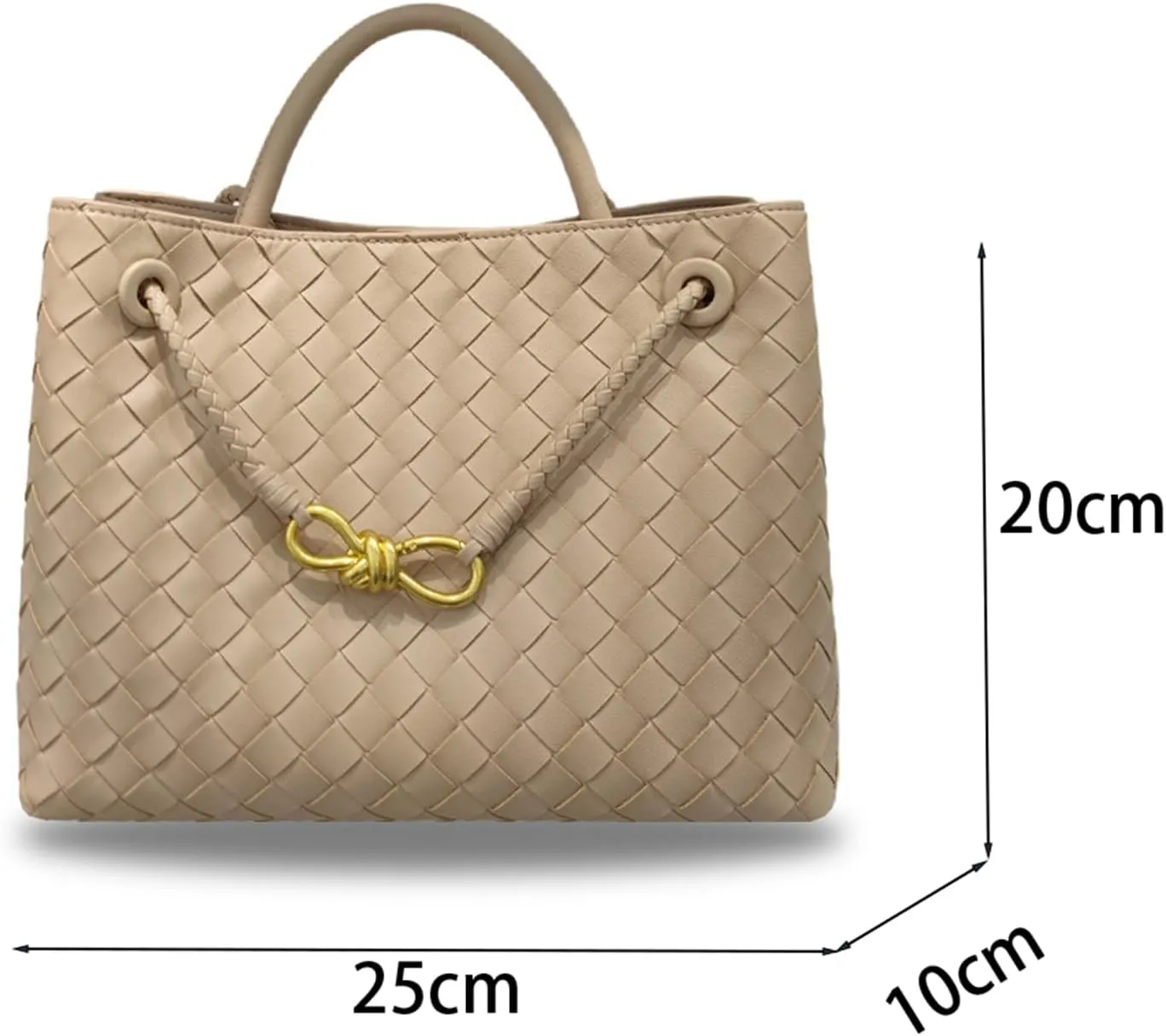 Genuine Leather Woven Bag for Women Small Tote Bag Hobo Bag Crossbody Bags Handmade Woven Purses Gift for Women (Black)